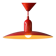Small vintage Space Age suspension in red metal.