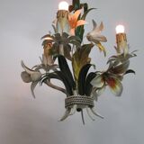 Hanging lamp in metal.3 lights. Vintage 1960s