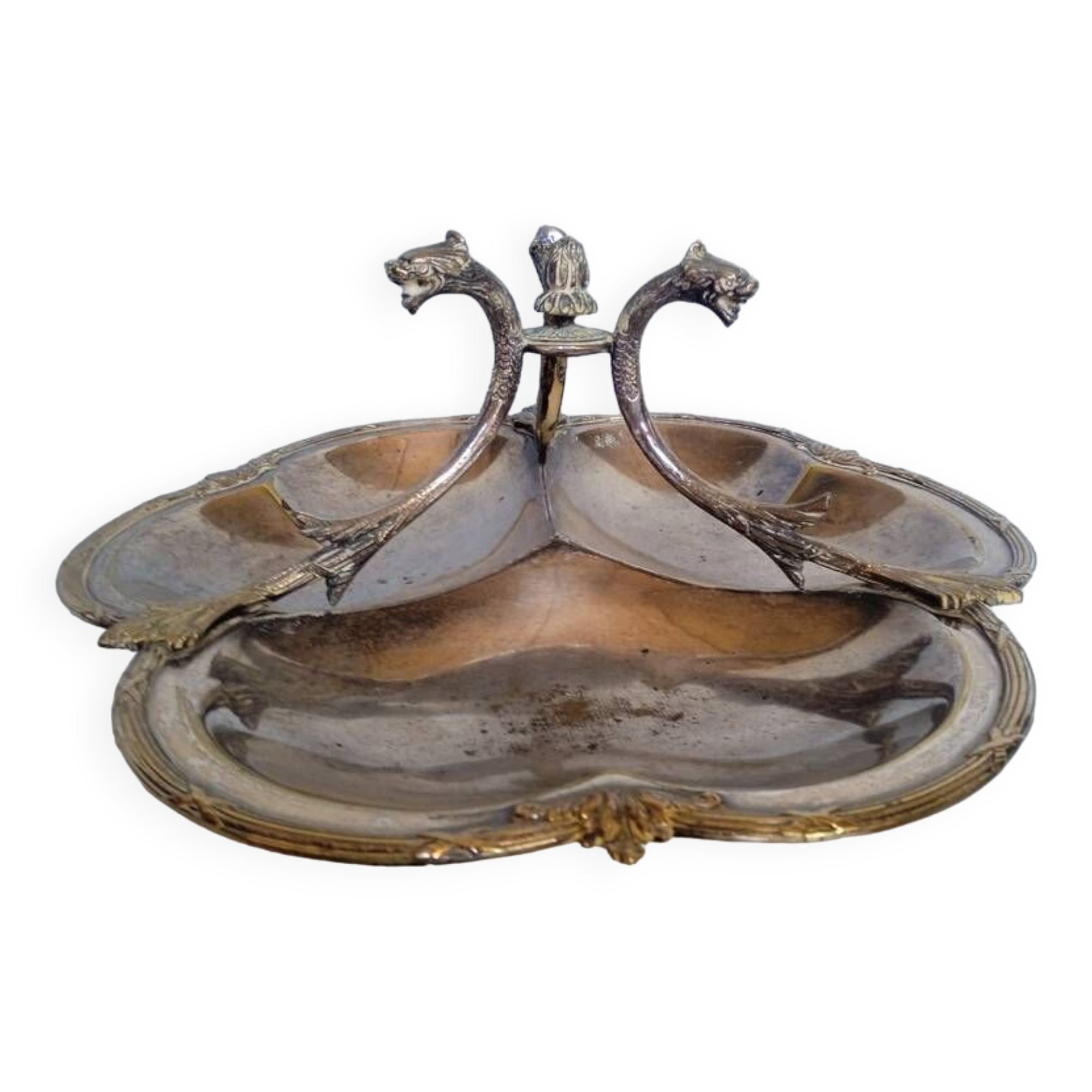 St Louis XV silver metal servant display - 2 hallmarks