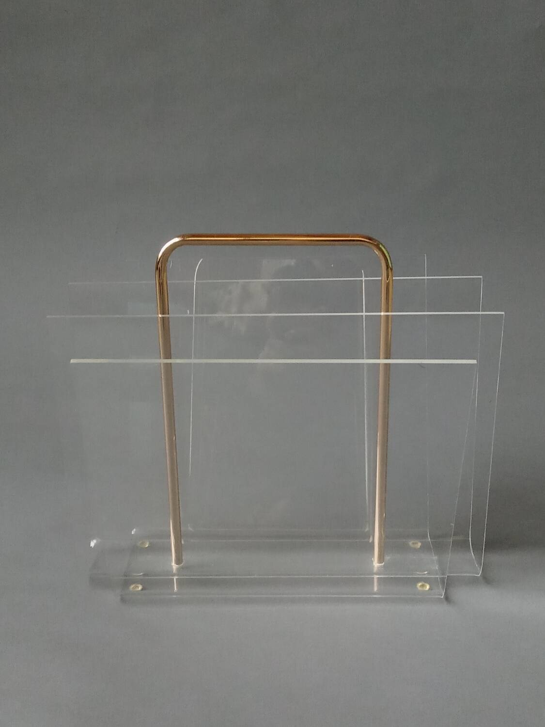 Plexiglas magazine rack by David Lange 1970s