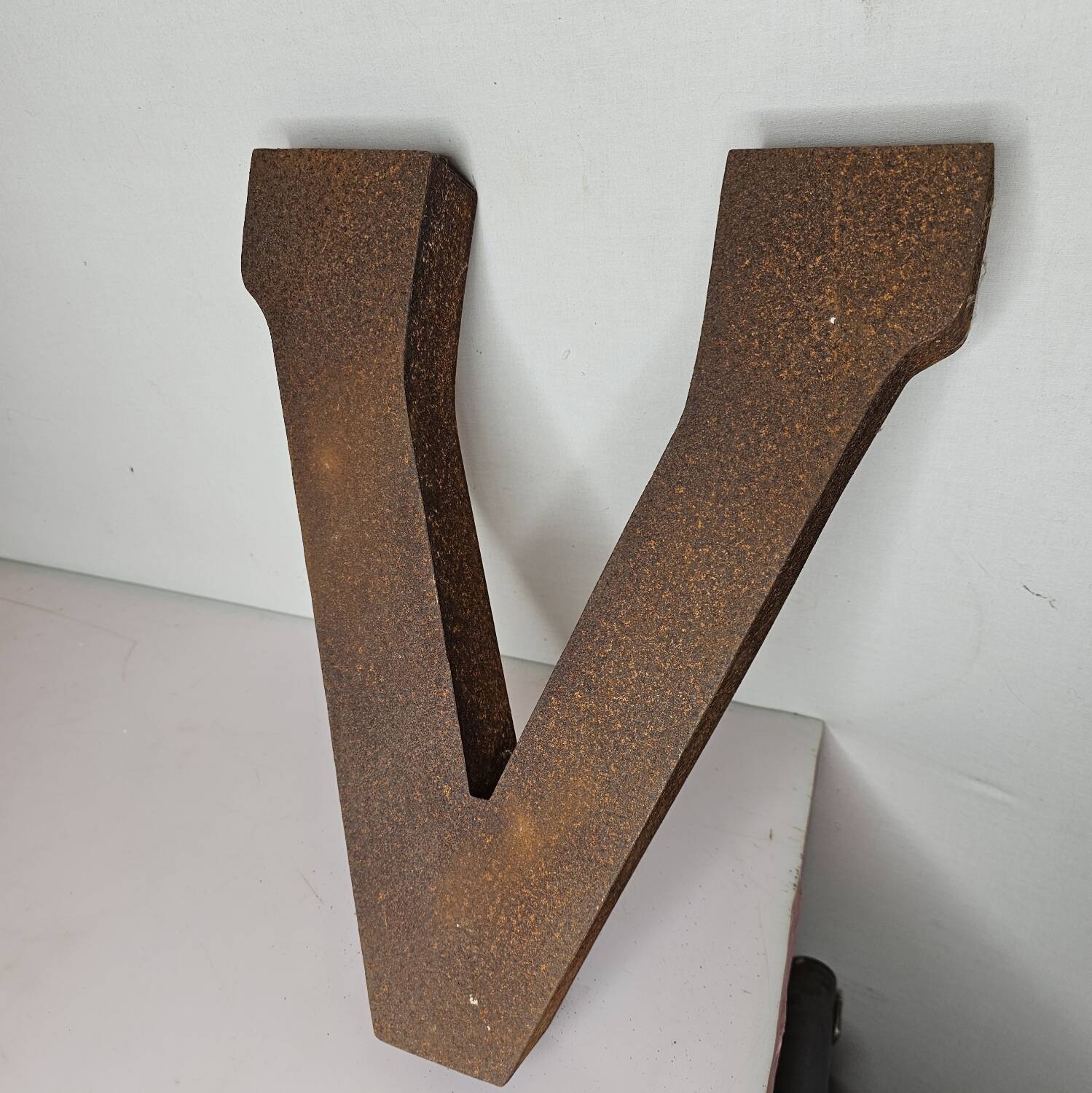 Industrial iron letter "V"