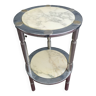 Table d'appoint ronde chromé 2 Plateaux en marbre
