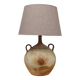 Modernist ceramic sandstone lamp with two handles from the 1950s
