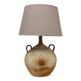 Lampe en grès céramique moderniste a deux anses  année 50