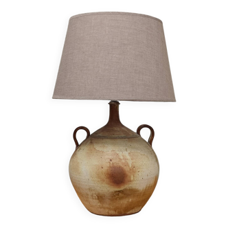 Lampe en grès céramique moderniste a deux anses  année 50