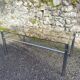 VINTAGE 1970 RECTANGULAR COFFEE TABLE WITH FLAT CHROME TUBULAR LEGS