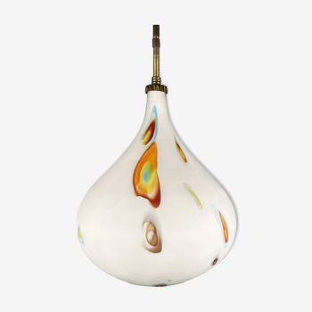 Mid-century multicolor opaline murano glass pendant lamp, Italy 1950s