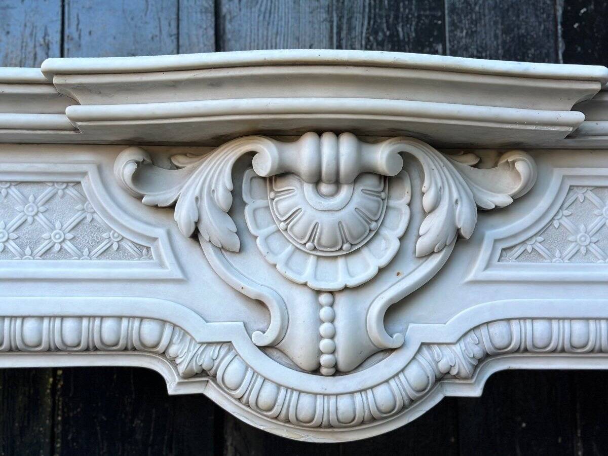 Napoleon III Fireplace In Carrara Marble Circa 1880