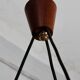 Three-flame Danish ceiling lamp teak vintage