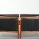 Set of 2 black leather Art Deco design armchairs in good condition