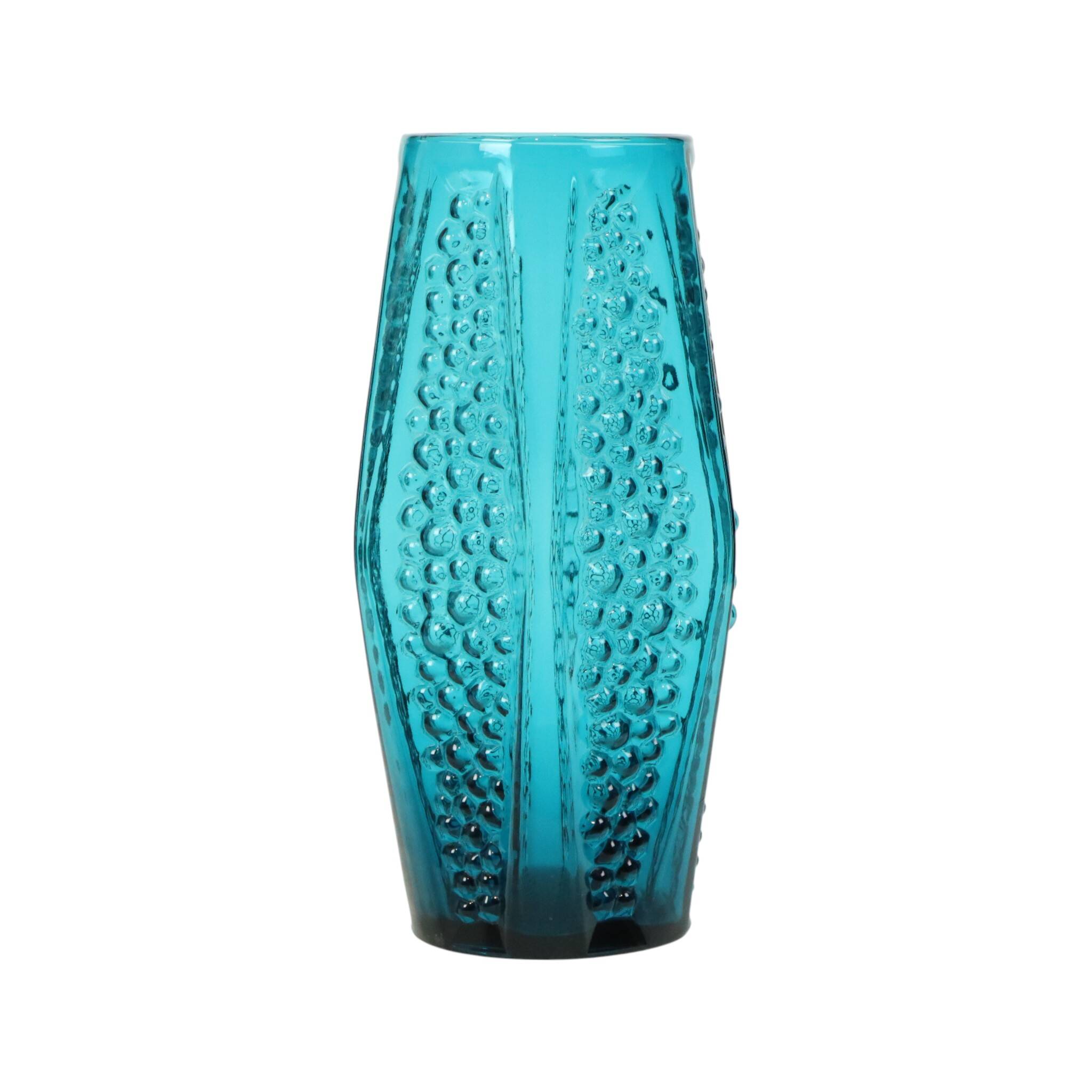 Vase à bulles vintage design bleu Stolle Nieman 1970