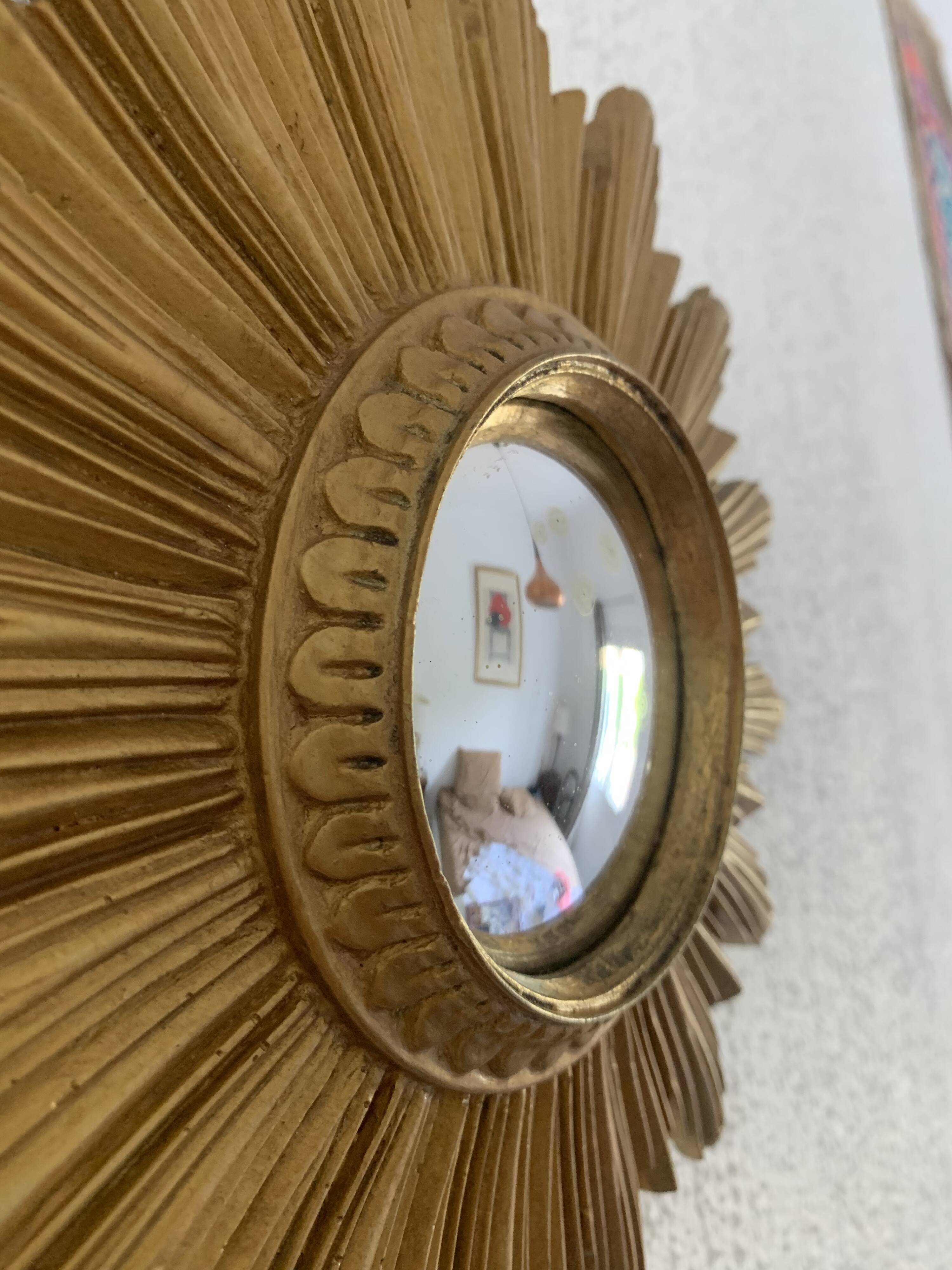 Vintage 1960s witch's eye sun mirror - 25 cm