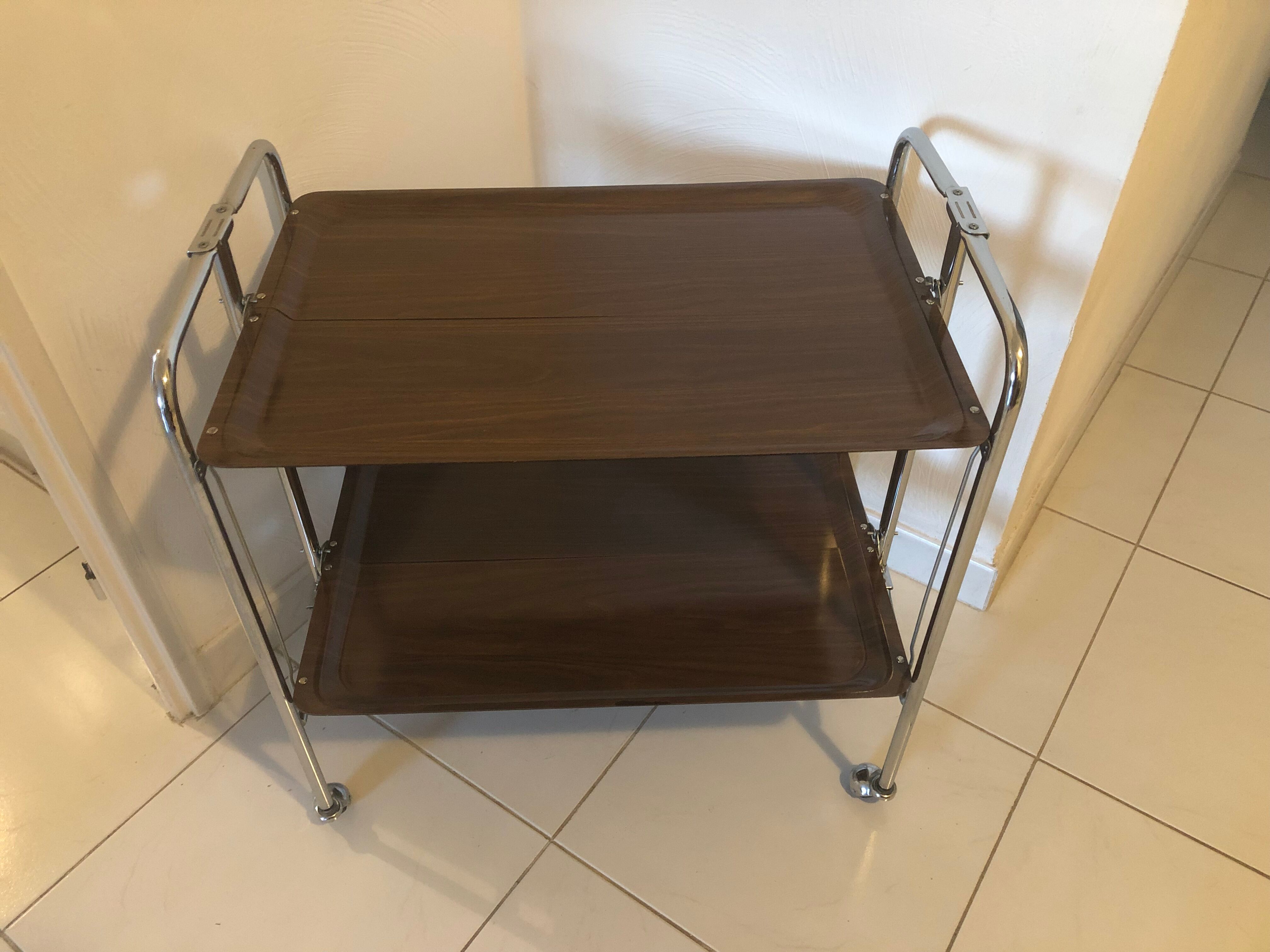 Desserte roulante pliante vintage