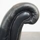 Black chesterfield daybed made of cowhide