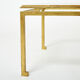 Coffee table beaten iron gilded glass Maison Ramsay 1950