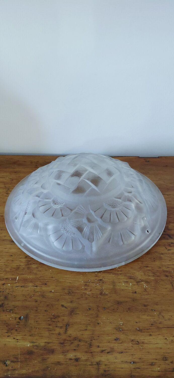 Set for Art Deco chandelier (1 cup, 3 globes)