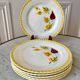 Set of 6 dessert plates Digoin Sarreguemines model "Alouette" years 30-40