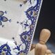 Antique Sarreguemines earthenware dish, Cluny model, 19th century