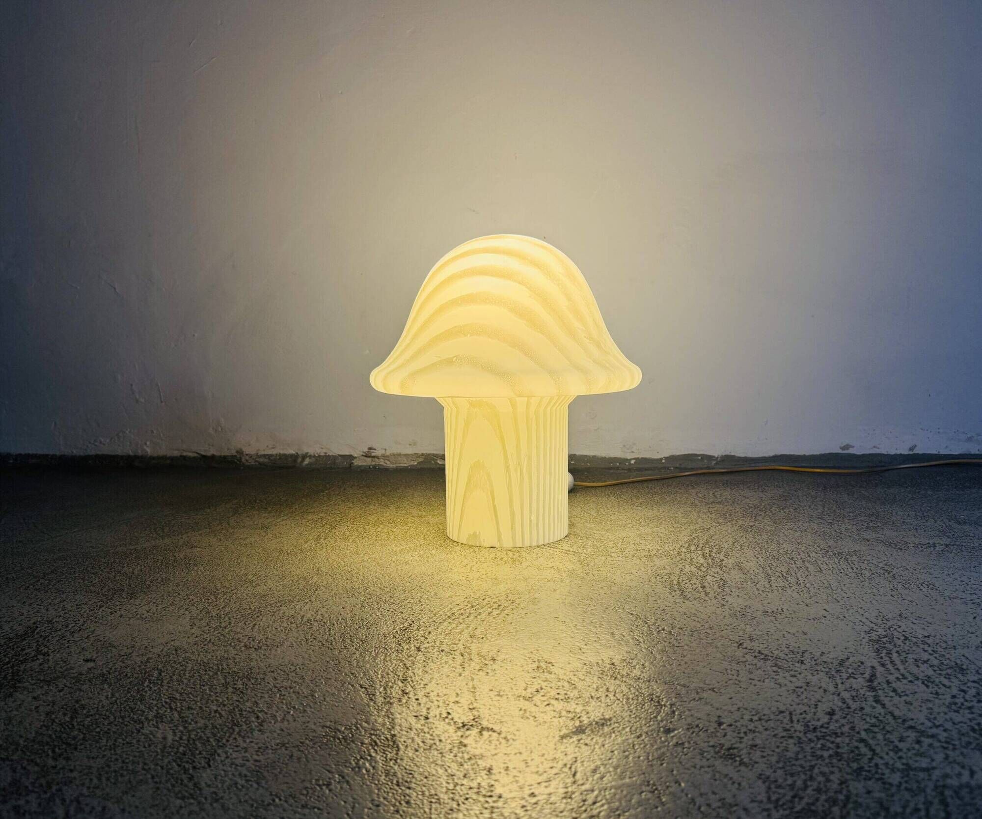 Large Model Glass Mushroom Table Lamp By Peill & Putzler, Germany 1960S