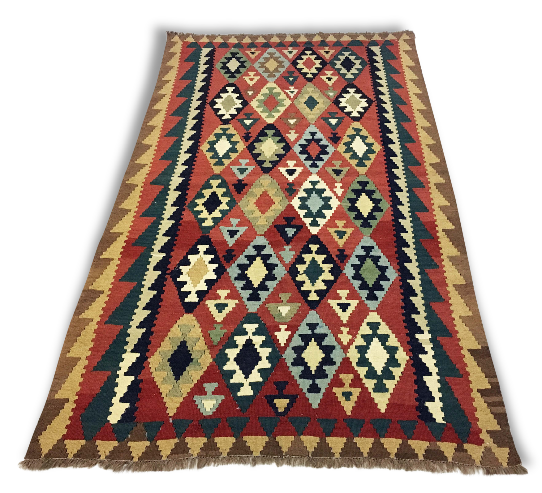 Splendid carpet woven Persian: Kilim Gashqai 250 x 147 cm - Iran - around 1970