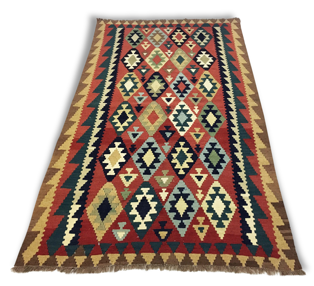 Kilim ancien persan ghashghai tissé main 131x246 cm