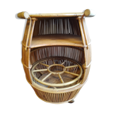 Vintage rattan barrel bar
