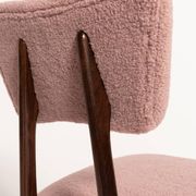 "Butterfly" dining chair in pink boucle, Europe, 1960s