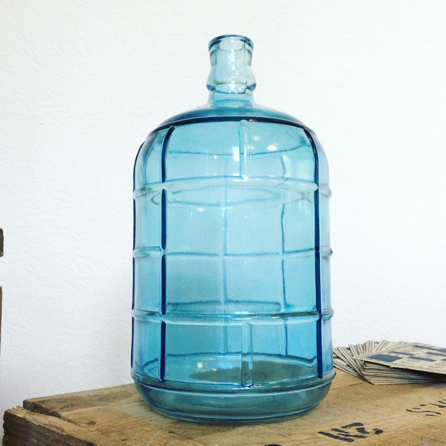 Blue glass canister