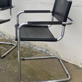 Pair of Bauhaus MG5 armchairs by Matteo Grassi, vintage 1970, chrome and leather.