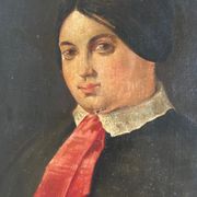 Portrait XIXe de femme vers 1850 huile sur toile