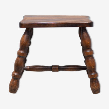 Tabouret vintage, tabouret bois, banc bois, brutaliste