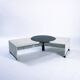 Table basse réglable en marbre noir et blanc italien, années 1980