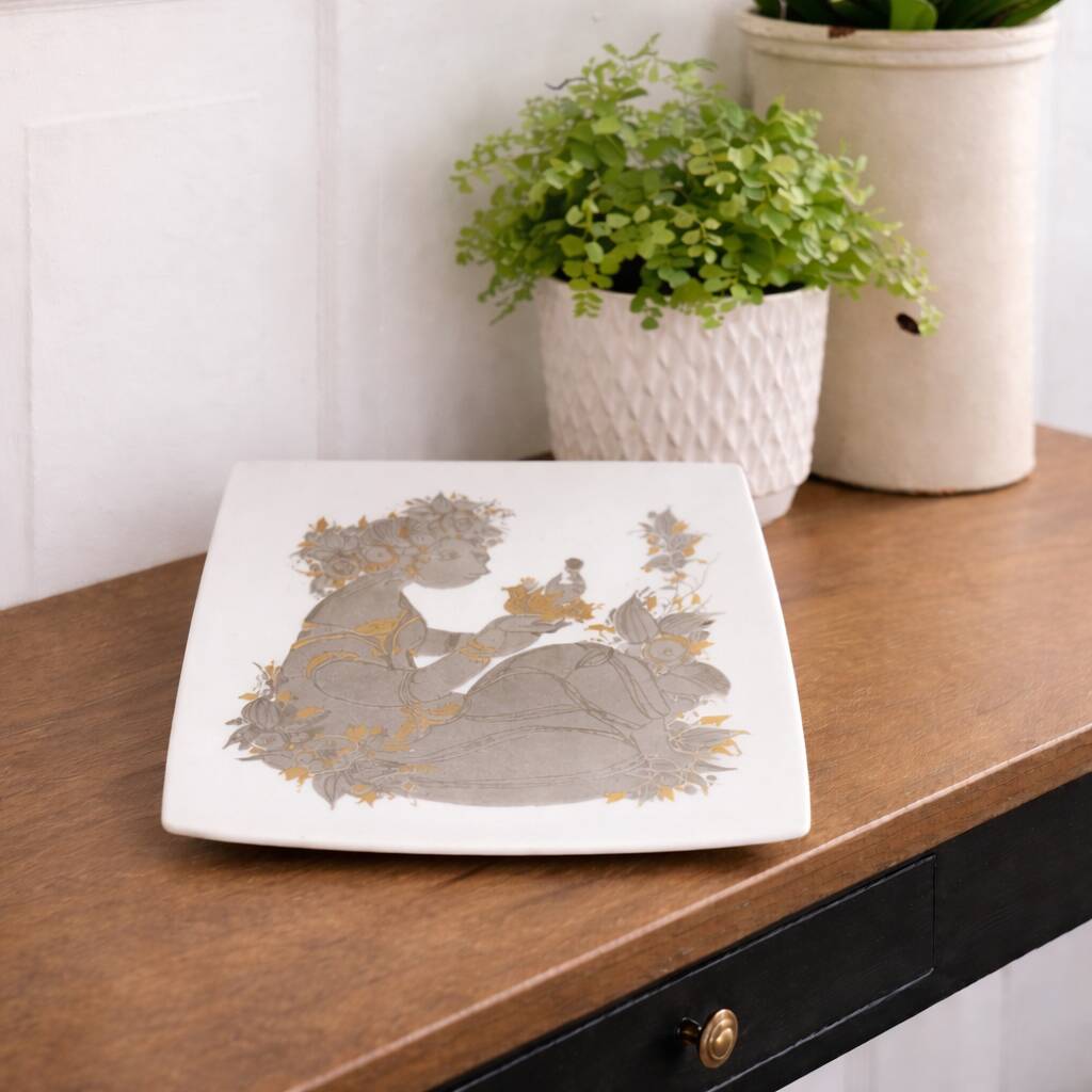 Assiette carrée en porcelaine Rosenthal Studio-Line par Bjørn Wiinblad