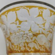 Vase en cristal de bohème jaune ambre