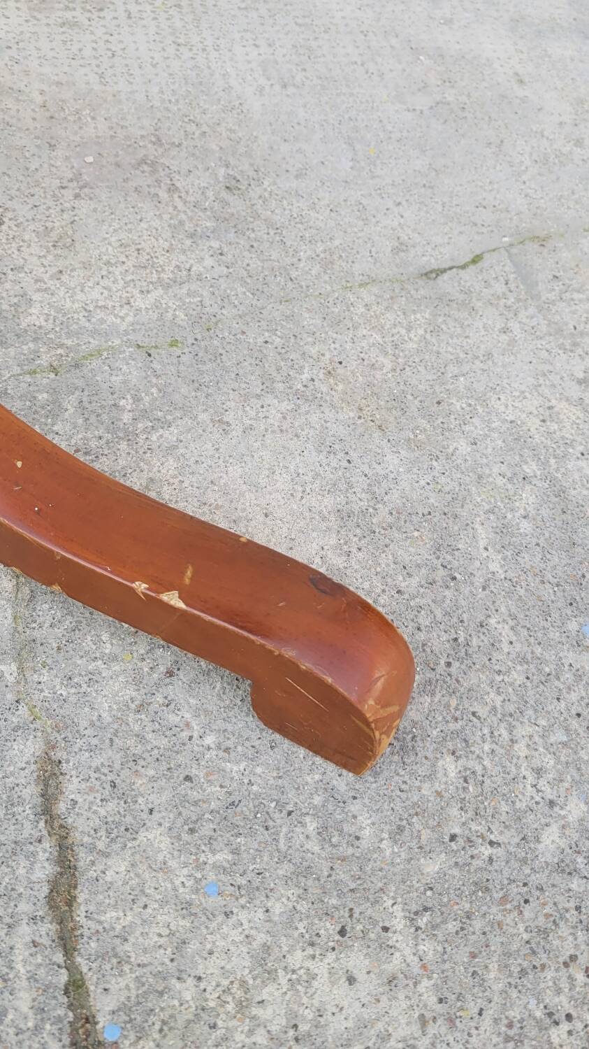 Tripod base psyché barber mirror in cherry wood with a system