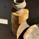 Very large pocket tray or dish in beige petrified wood D35