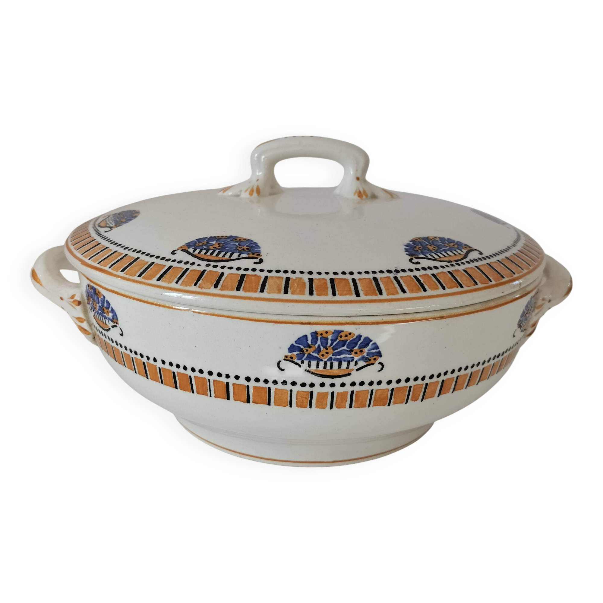 Art Deco Longwy earthenware soup tureen