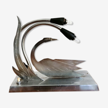 Lampe à poser décor cygne et feuille 1930-40