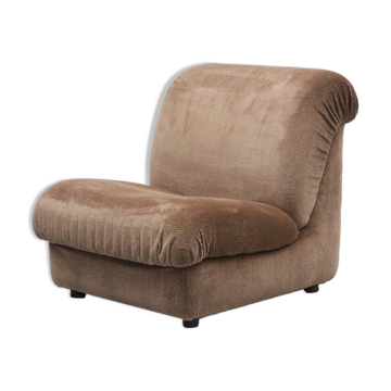Italian Mimo Padova Lounge Chair Chenille 1970s