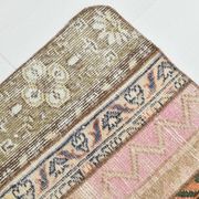 Tapis Runner Vintage Patchwork,Motifs Tribaux,Tons Pastel & Terre,66x265 cm