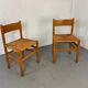 Vintage oak and rush chairs by J Van Heuvel for Advorm, 1950s, set of 2