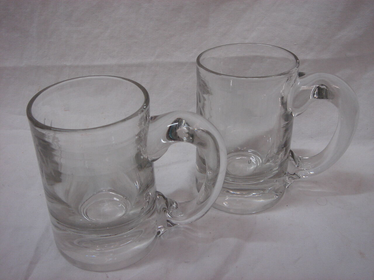 2 mouth-blown beer mugs early 20th