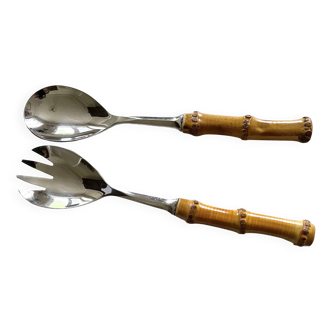 Couverts de service manche bambou et inox