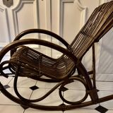 Bamboo and rattan rocking chair