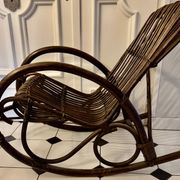 Bamboo and rattan rocking chair