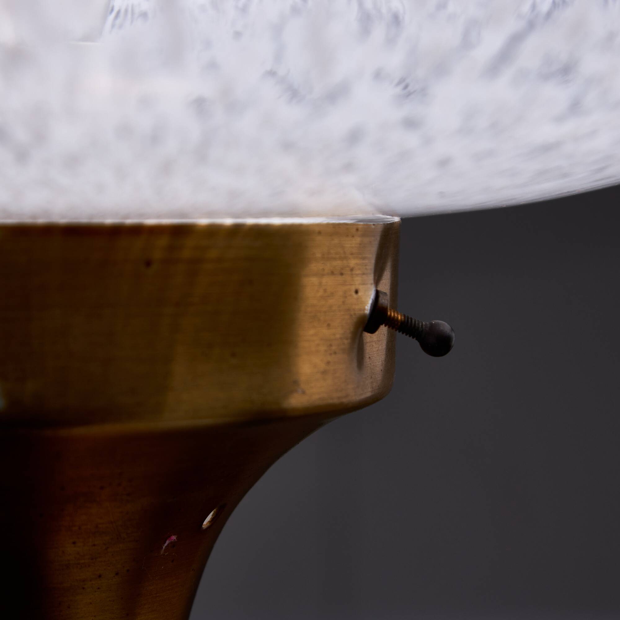 Lampe de table avec base en laiton et verre de Murano