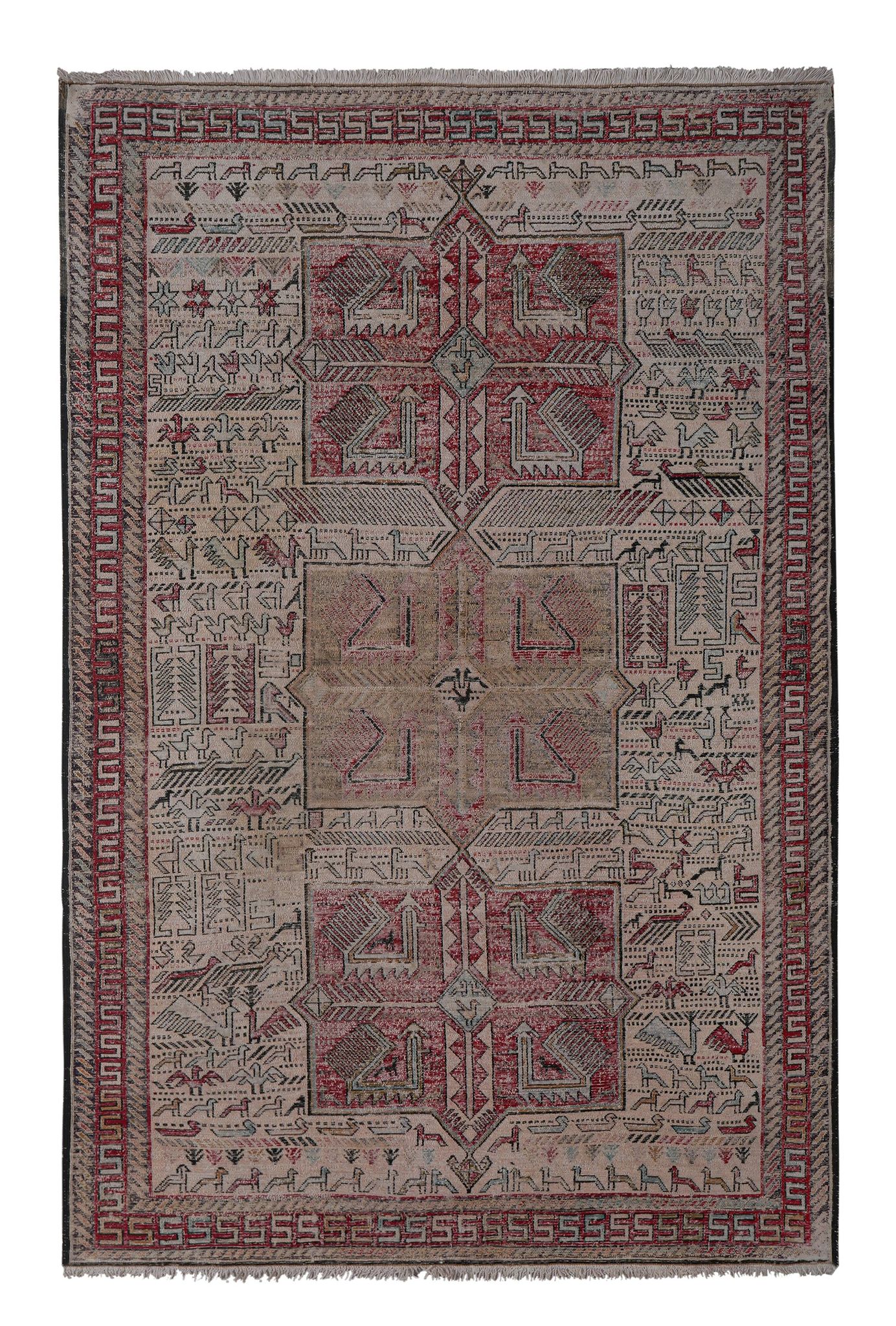 Vintage Turkish Oushak Handwoven Rug 123x183 cm