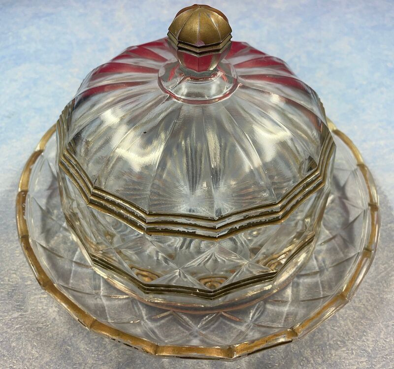 cheese bell or mignardises with old glass top