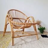 Vintage rattan armchair - adult basket chair from the 1960s
