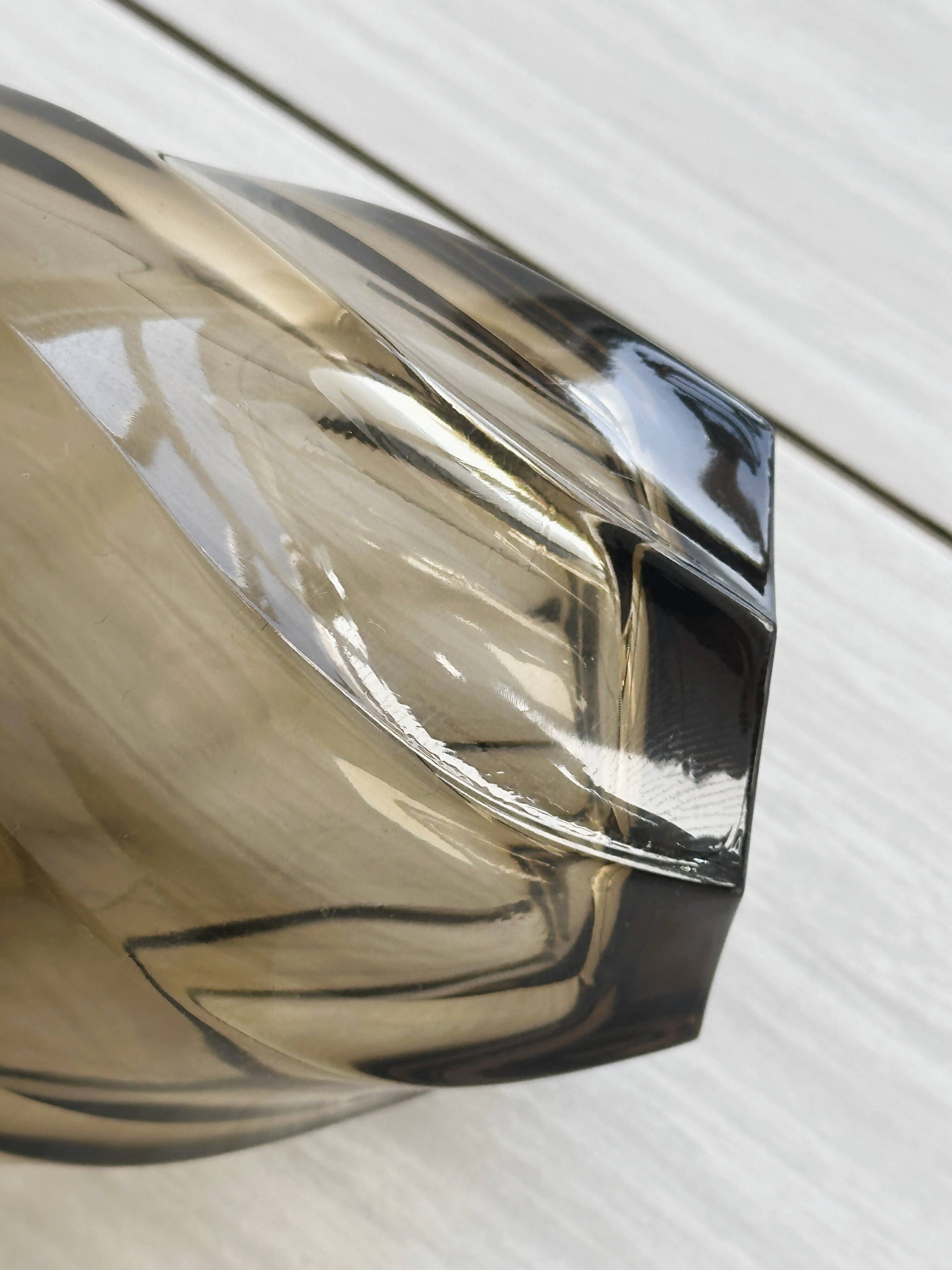 Thick smoked glass vase.